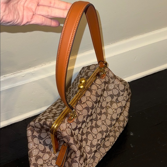 Coach Large Kisslock Frame Bag in Crystal Jacquard - Picture 5 of 9